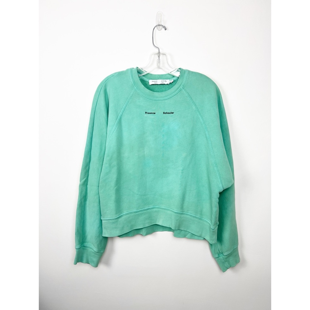 PROENZA SCHOULER White Label Modified Raglan Sleeve Sweatshirt in Spearmint L
